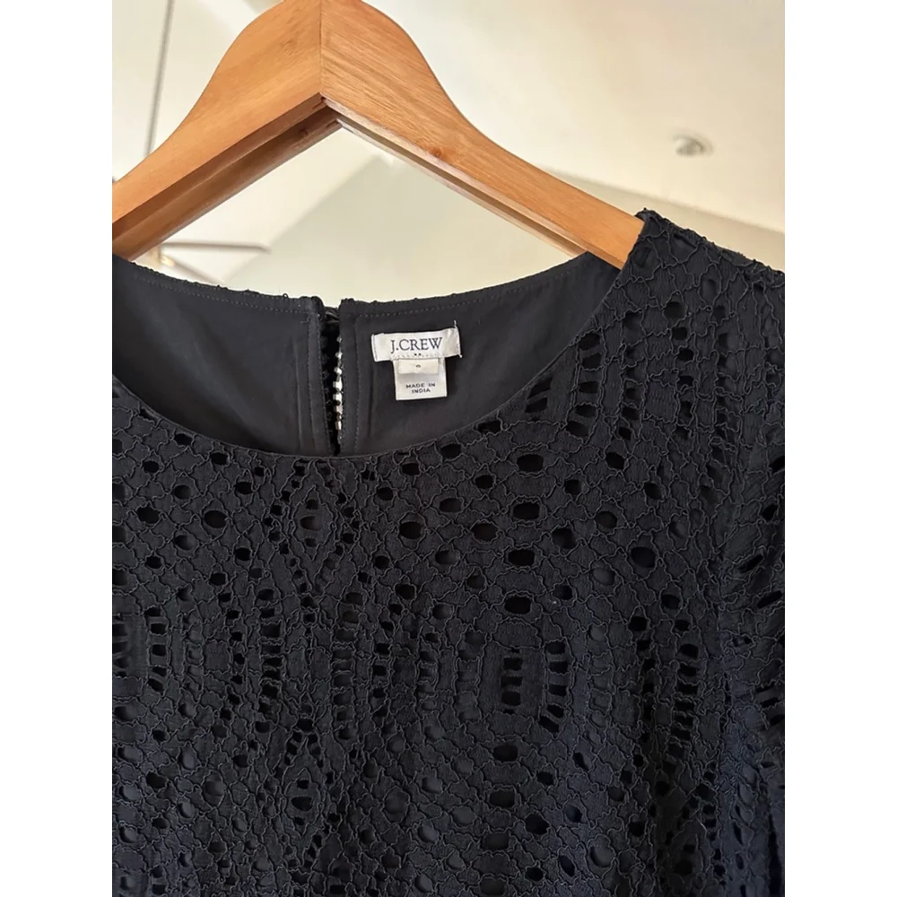 J Crew Black Lace Dress Women's Size 6